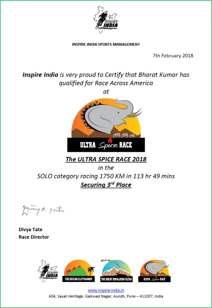 RAAM Qualifying Certificate