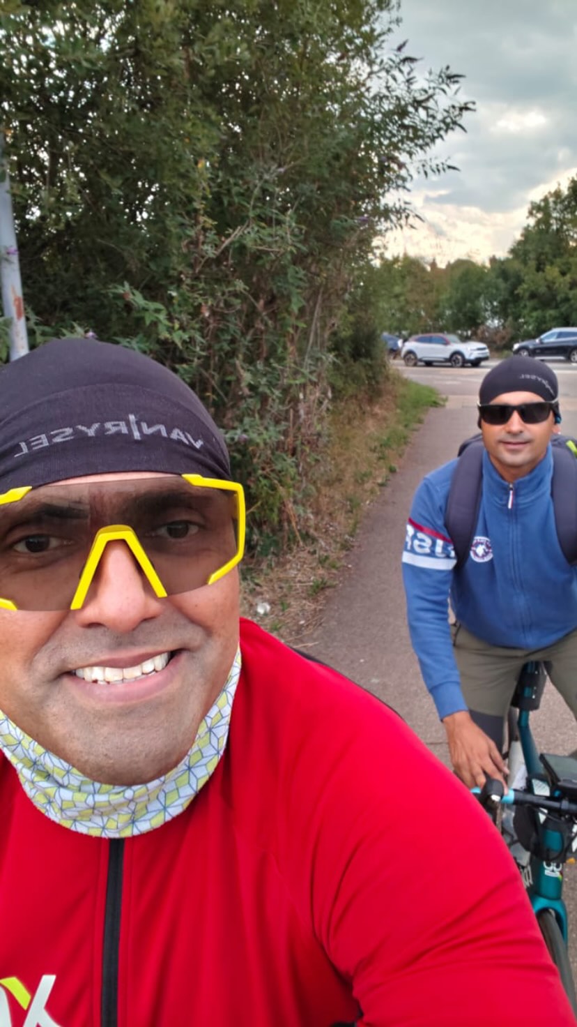 On the road during LEL 2025 with a fellow rider